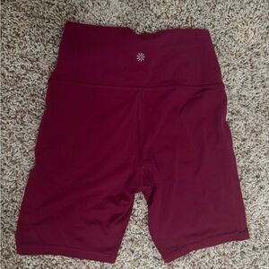 Athleta Maroon Bike Shorts 7”